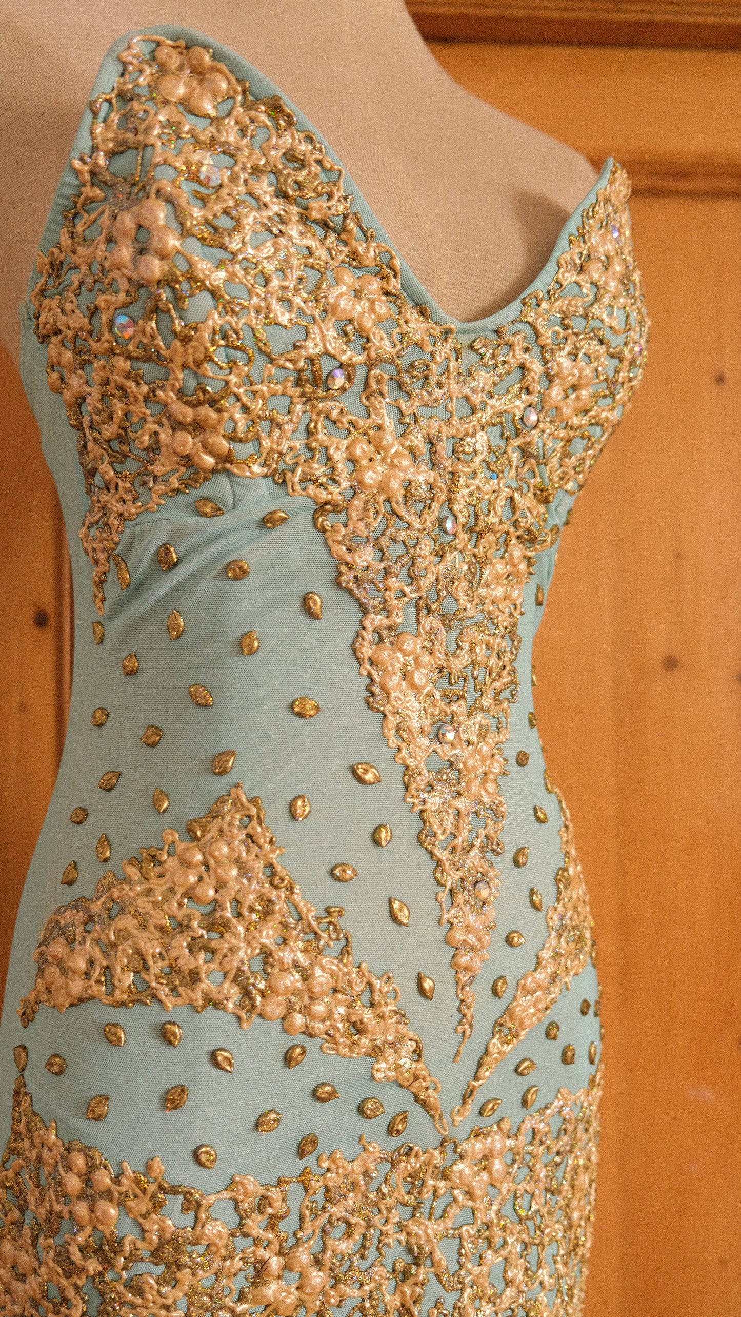 Vintage Miami hand-painted siren dress (XS)