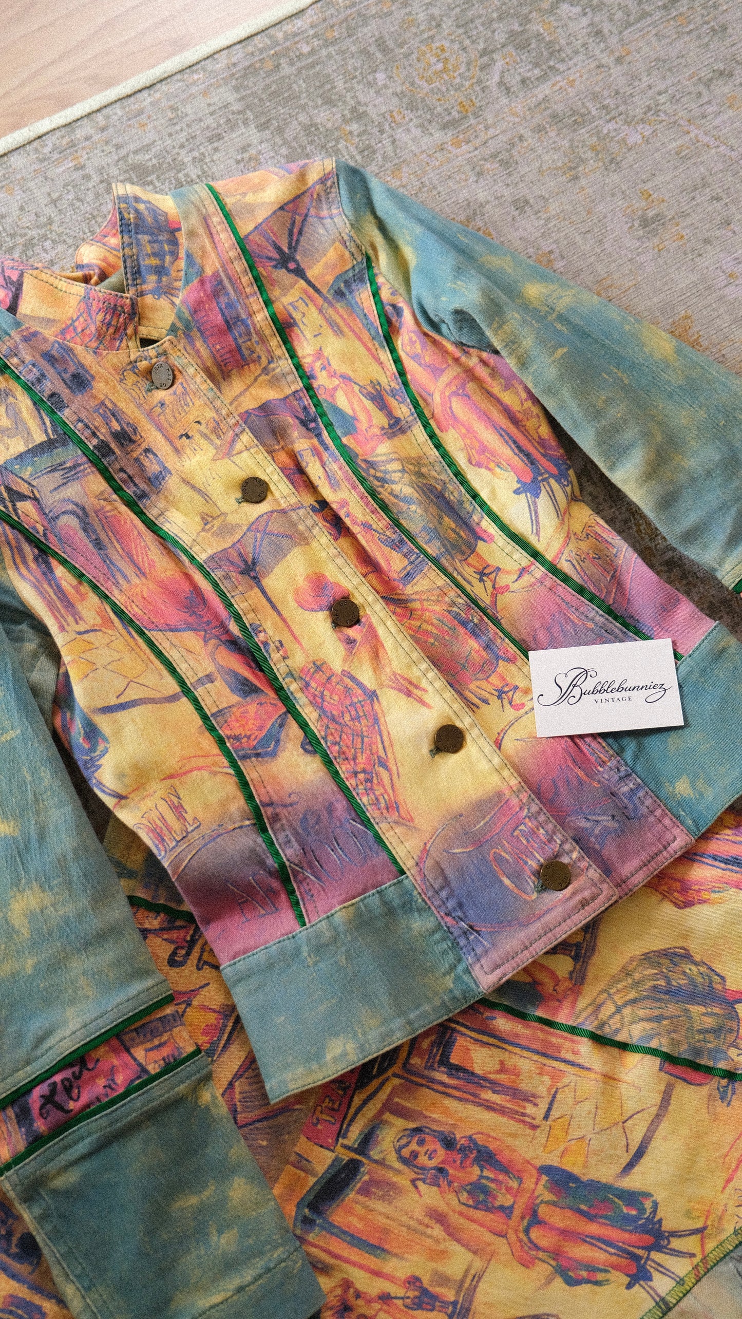 Vintage denim café 2 piece set (M)