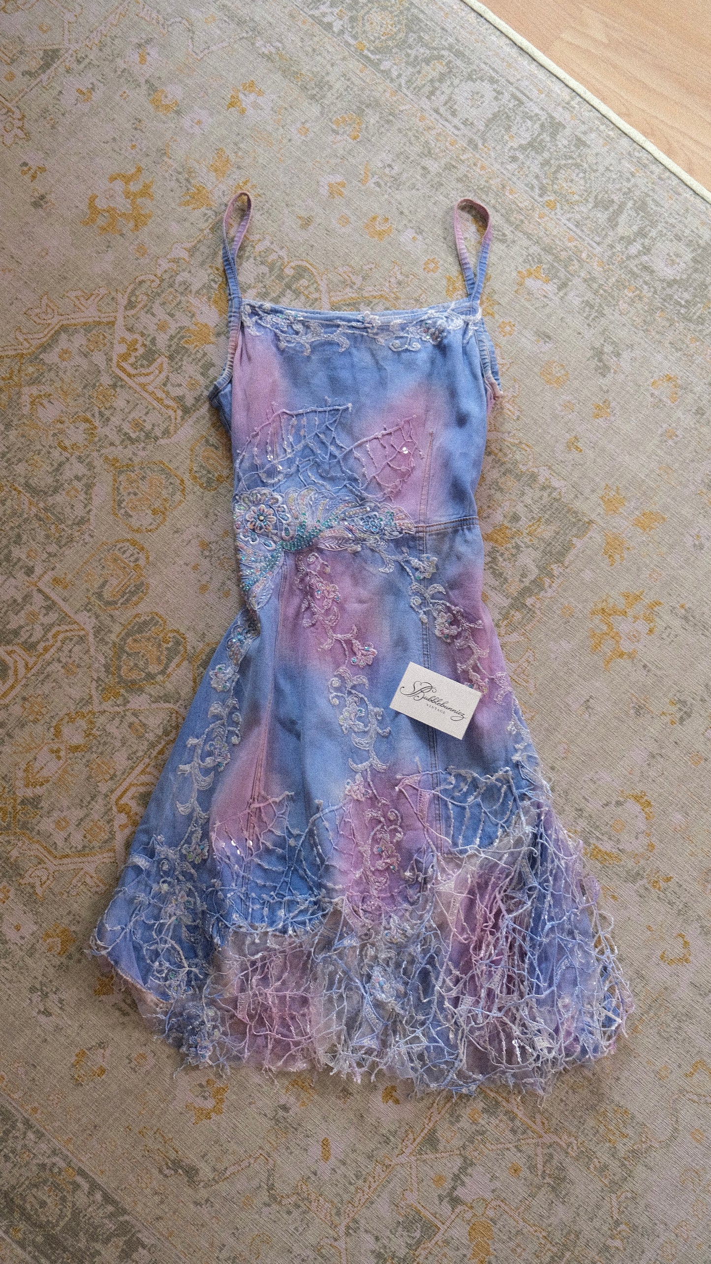 Vintage denim mermaid dress (M)