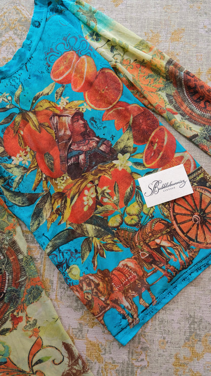Vintage Save the Queen oranges mesh long sleeve (M-L)