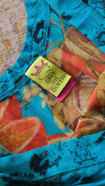 Vintage Save the Queen oranges mesh long sleeve (M-L)