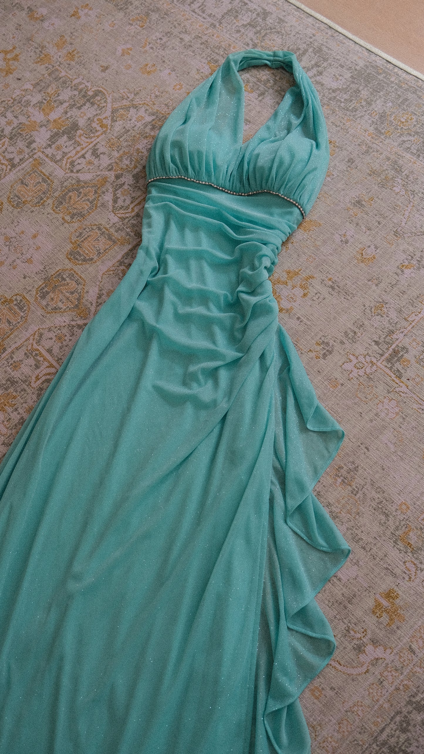 Betsy & Adam aqua shimmer dress (S/M, M)