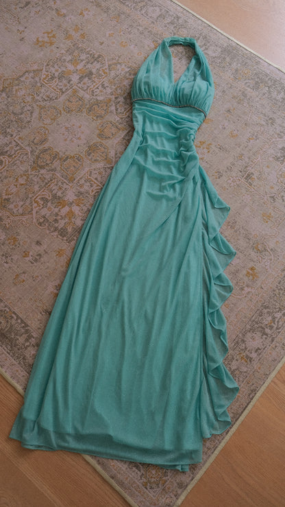 Betsy & Adam aqua shimmer dress (S/M, M)