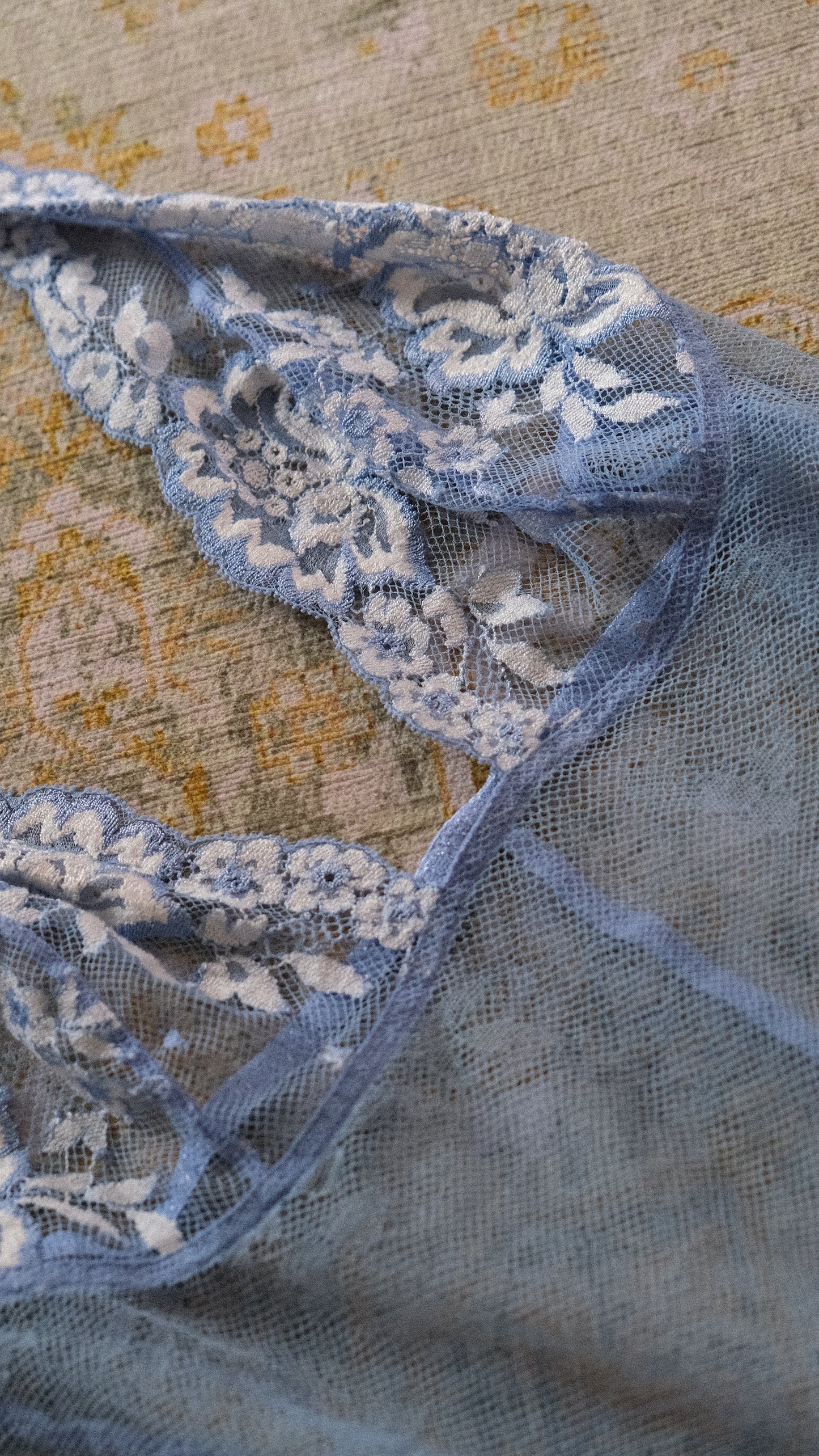 Vintage La Perla ocean blue sheer babydoll (M-L)