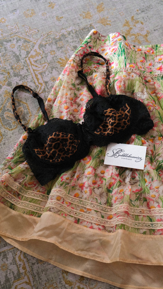Vintage French Animal print bra (34B/75B)