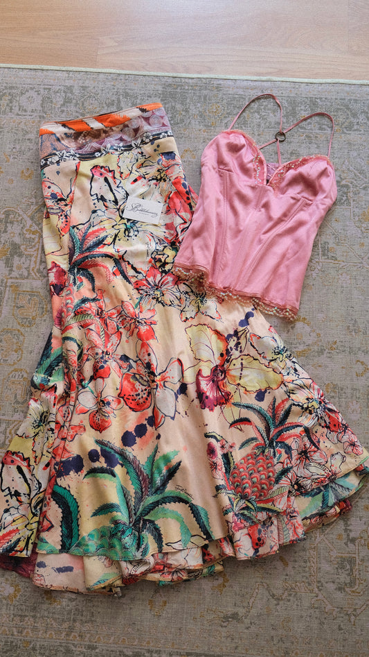 Just Cavalli pink bustier top (S-M)