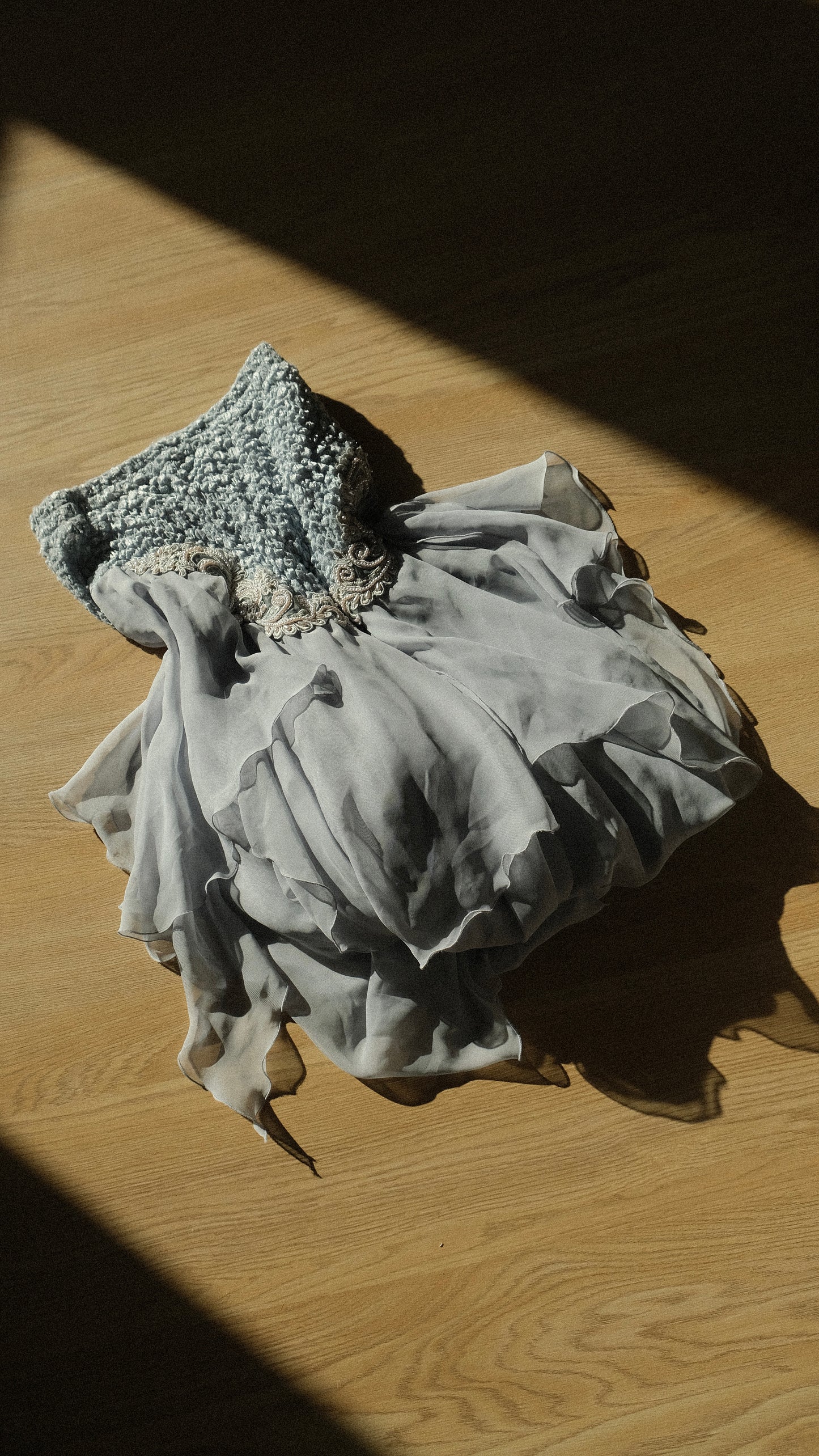 Vintage mermaid pastel blue skirt / mini dress (XS-M)
