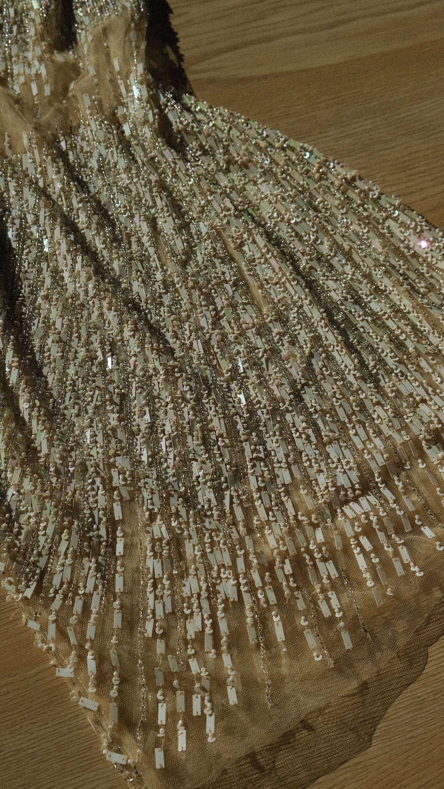 Rare ivory mesh sequin dress (M)