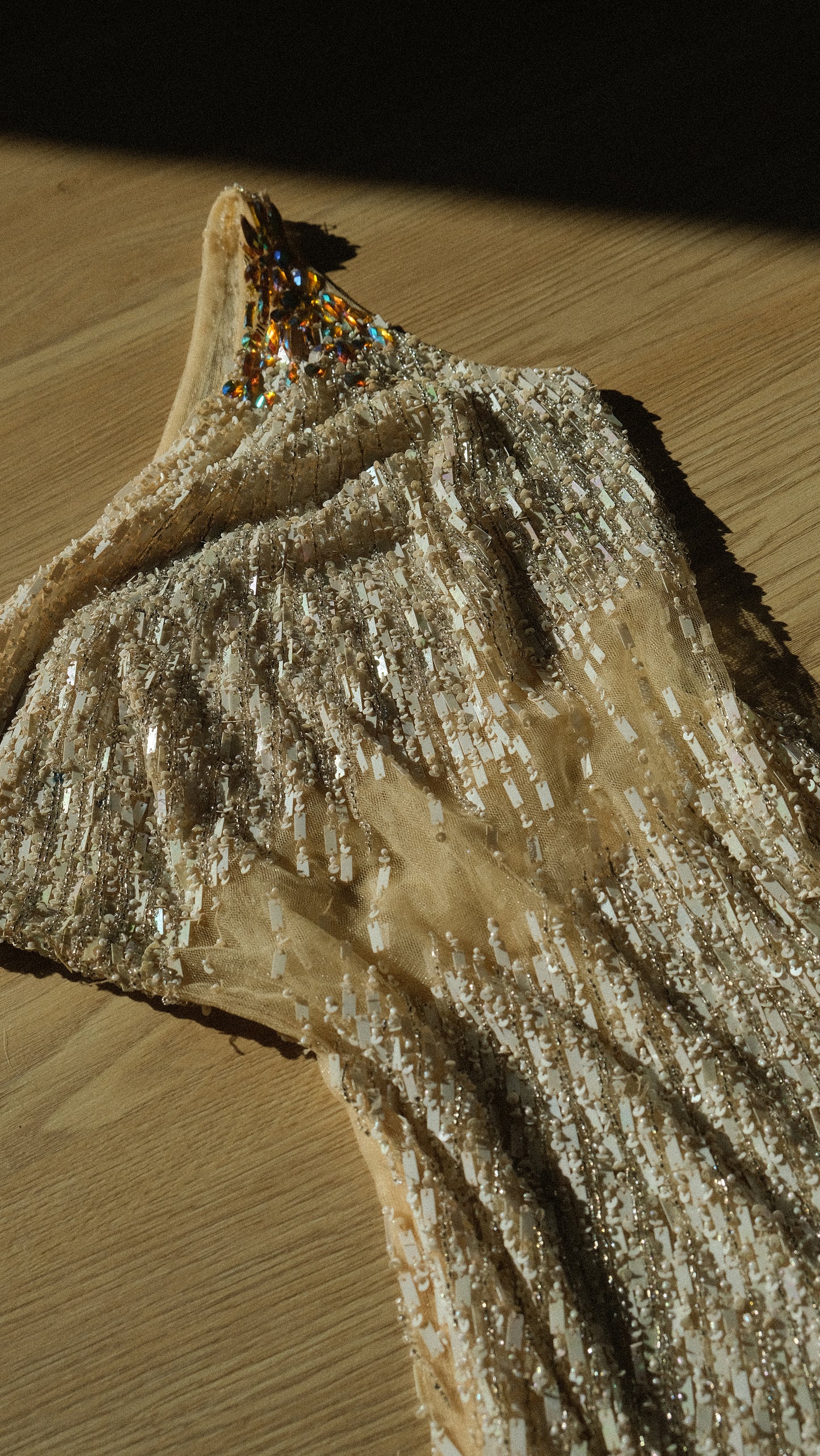 Rare ivory mesh sequin dress (M)
