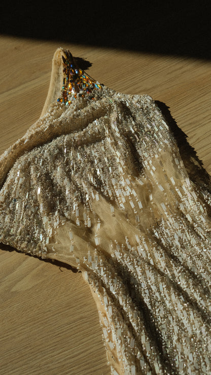 Rare ivory mesh sequin dress (M)