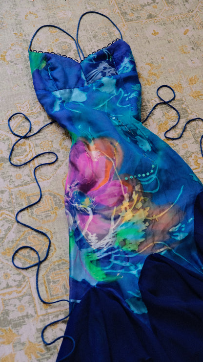 Marine Blossom dress (S-M)
