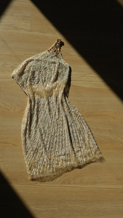 Rare ivory mesh sequin dress (M)