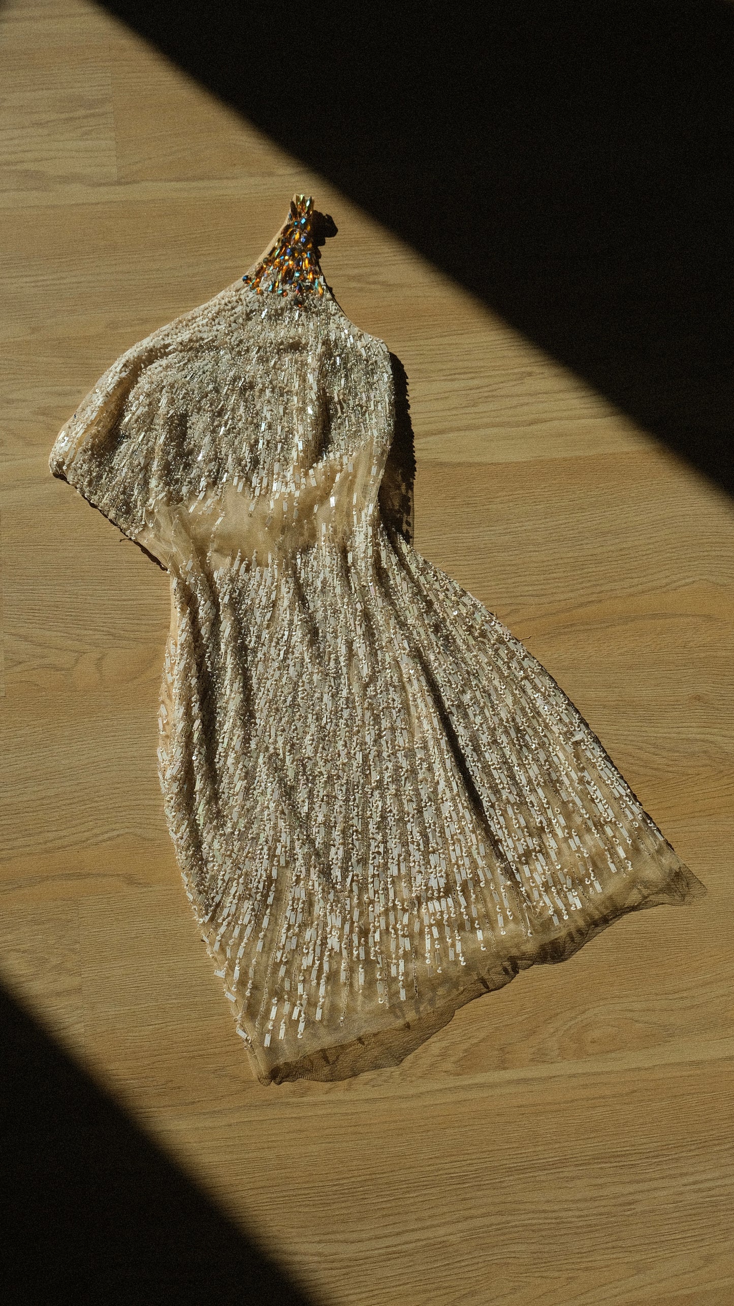 Rare ivory mesh sequin dress (M)