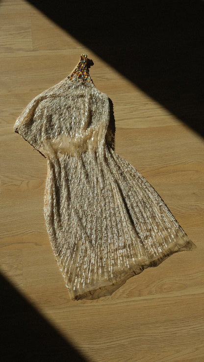Rare ivory mesh sequin dress (M)