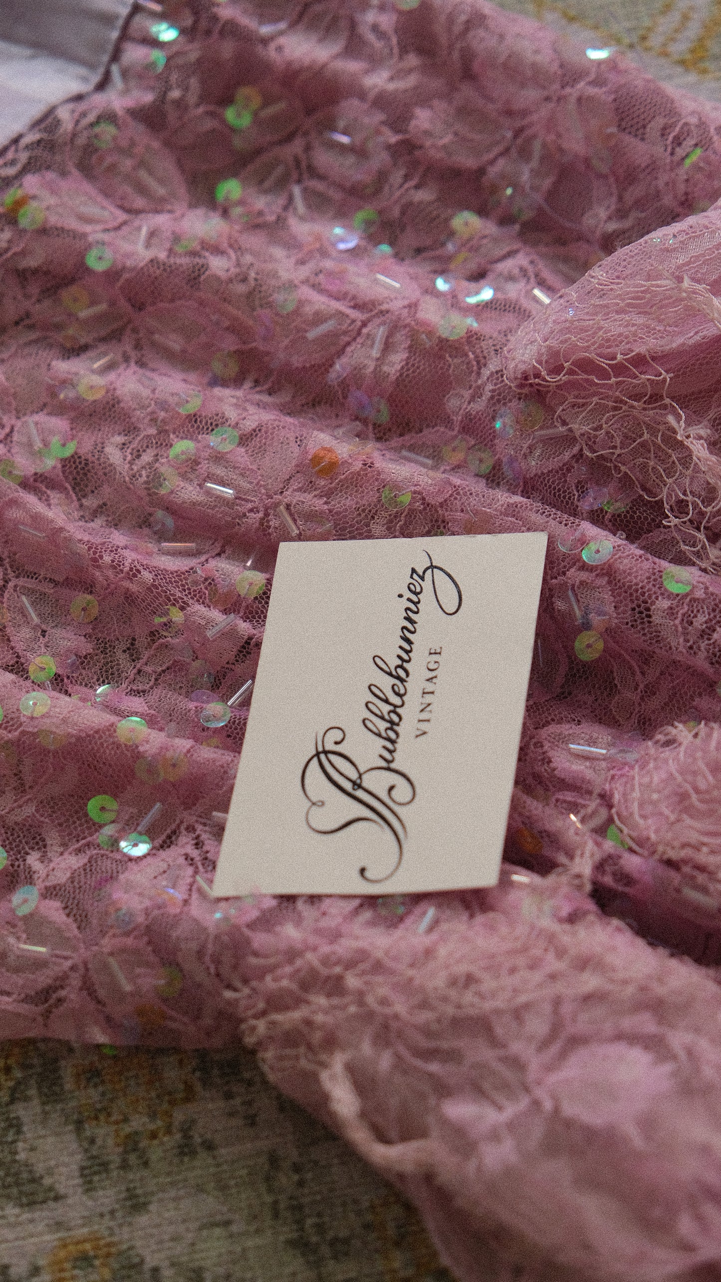 Vintage lilac flamingo ruffle dress (S-M)