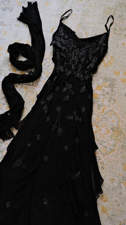 Noir Petal dress (M, M/L)