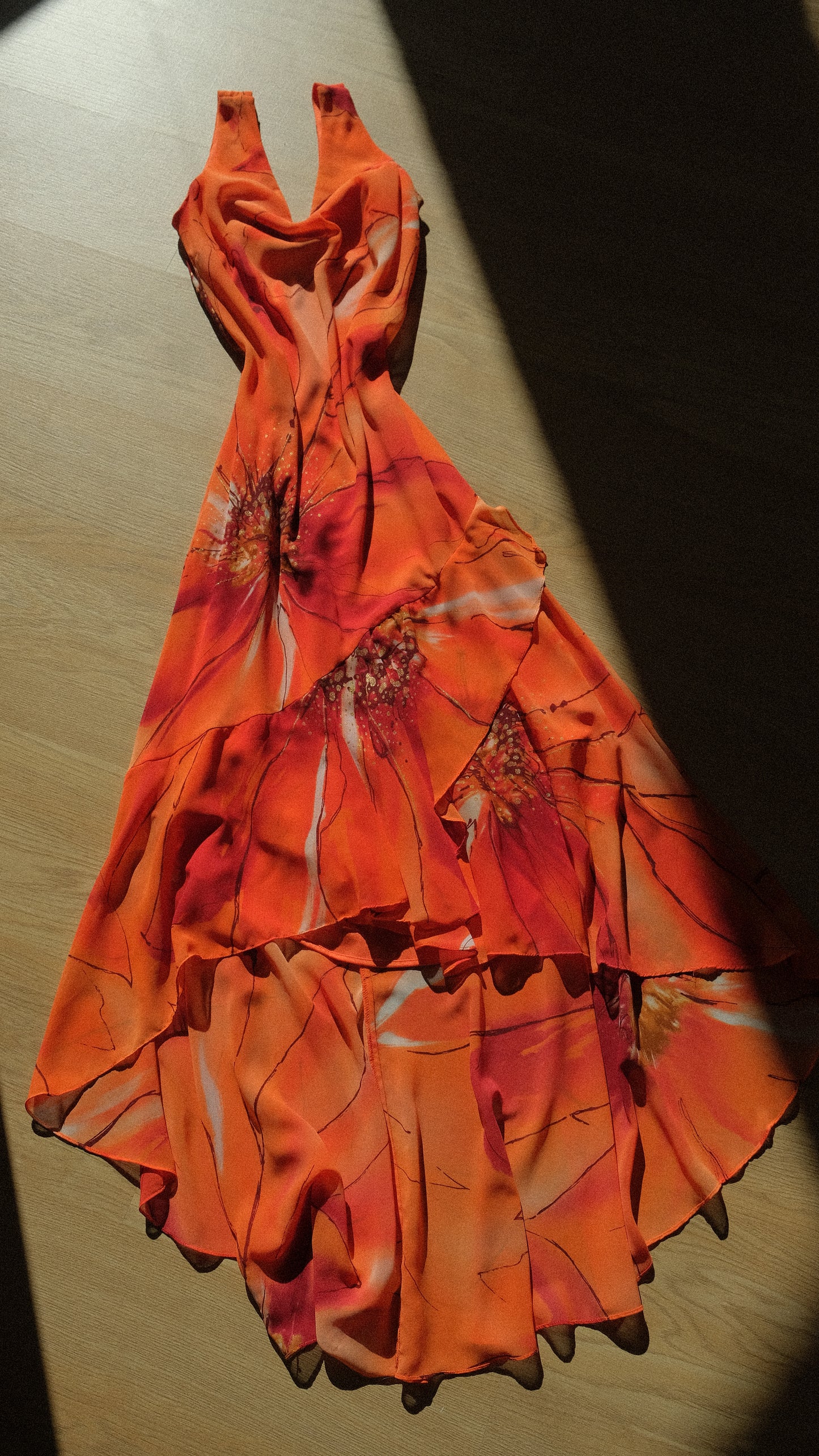 Vintage tropical floral dress (S-M)