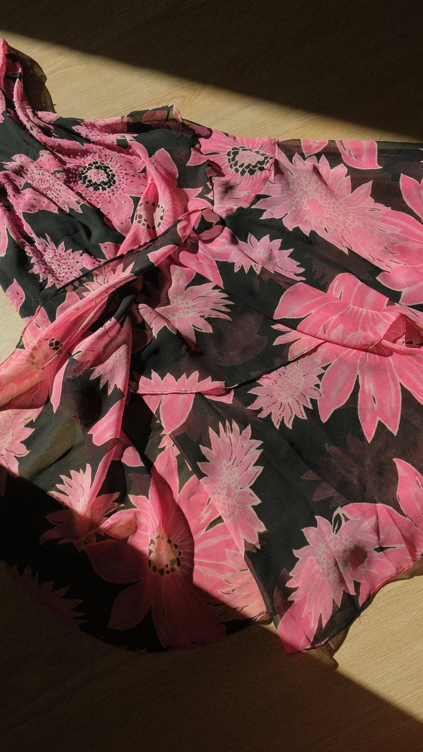Hotpink floral summer dress (M-XL)