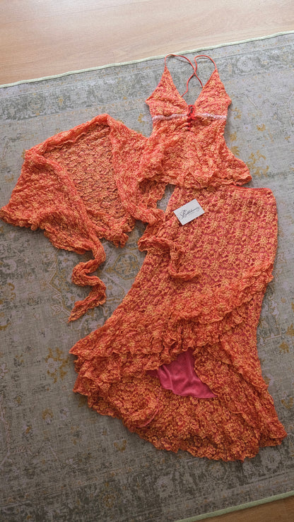 Orange & pink Spanish 3 piece set (M)