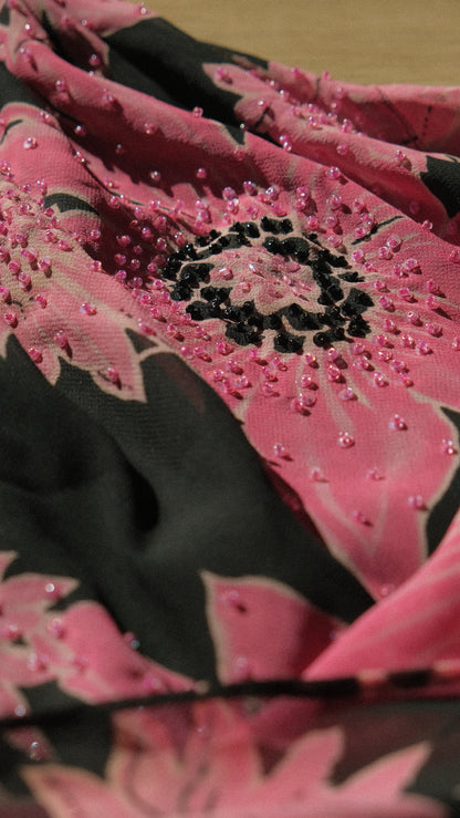 Hotpink floral summer dress (M-XL)