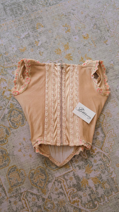 Vintage English designer creme bustier (S-M)