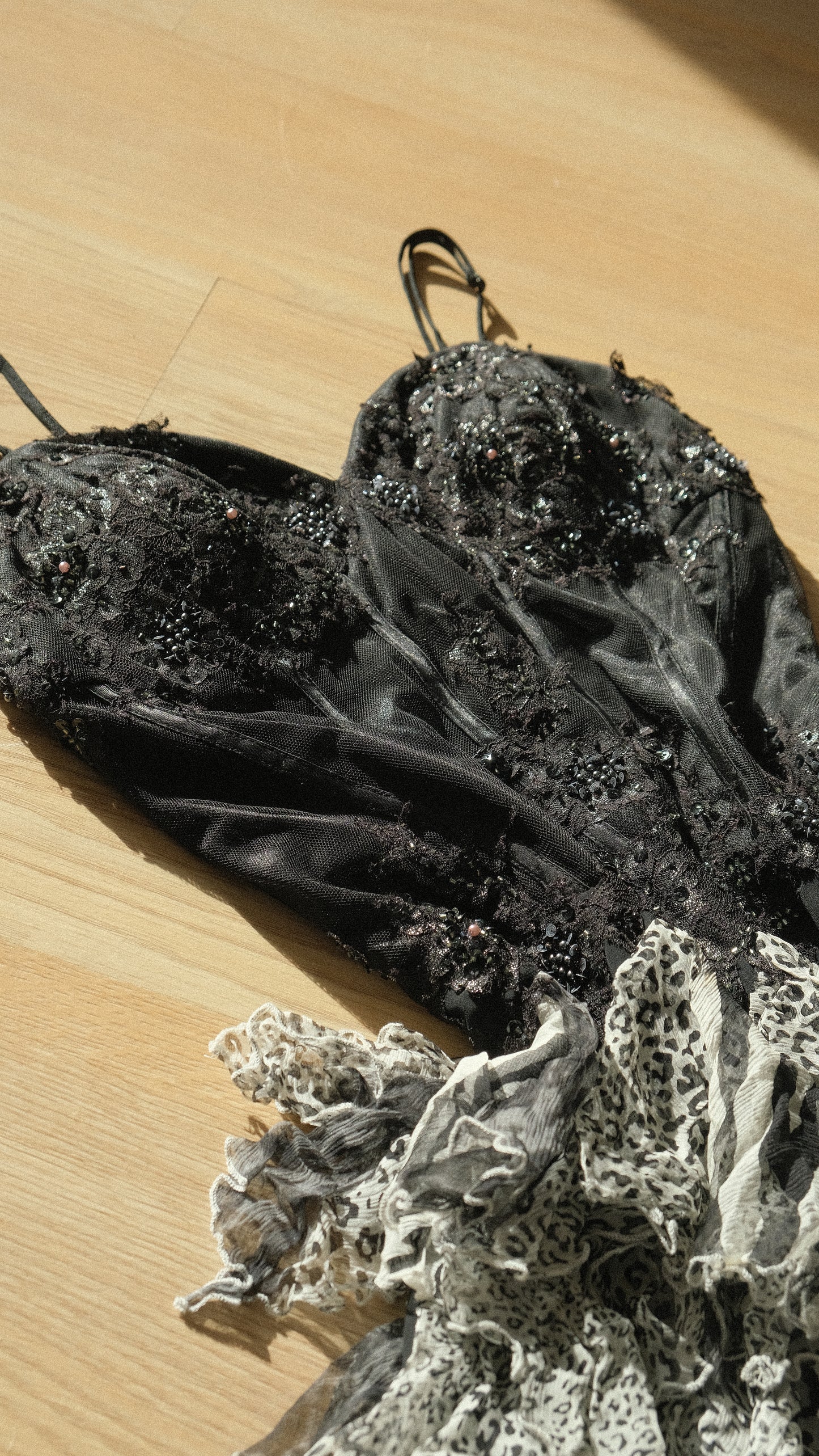 Vintage rare ruffle bustier minidress (M-L)
