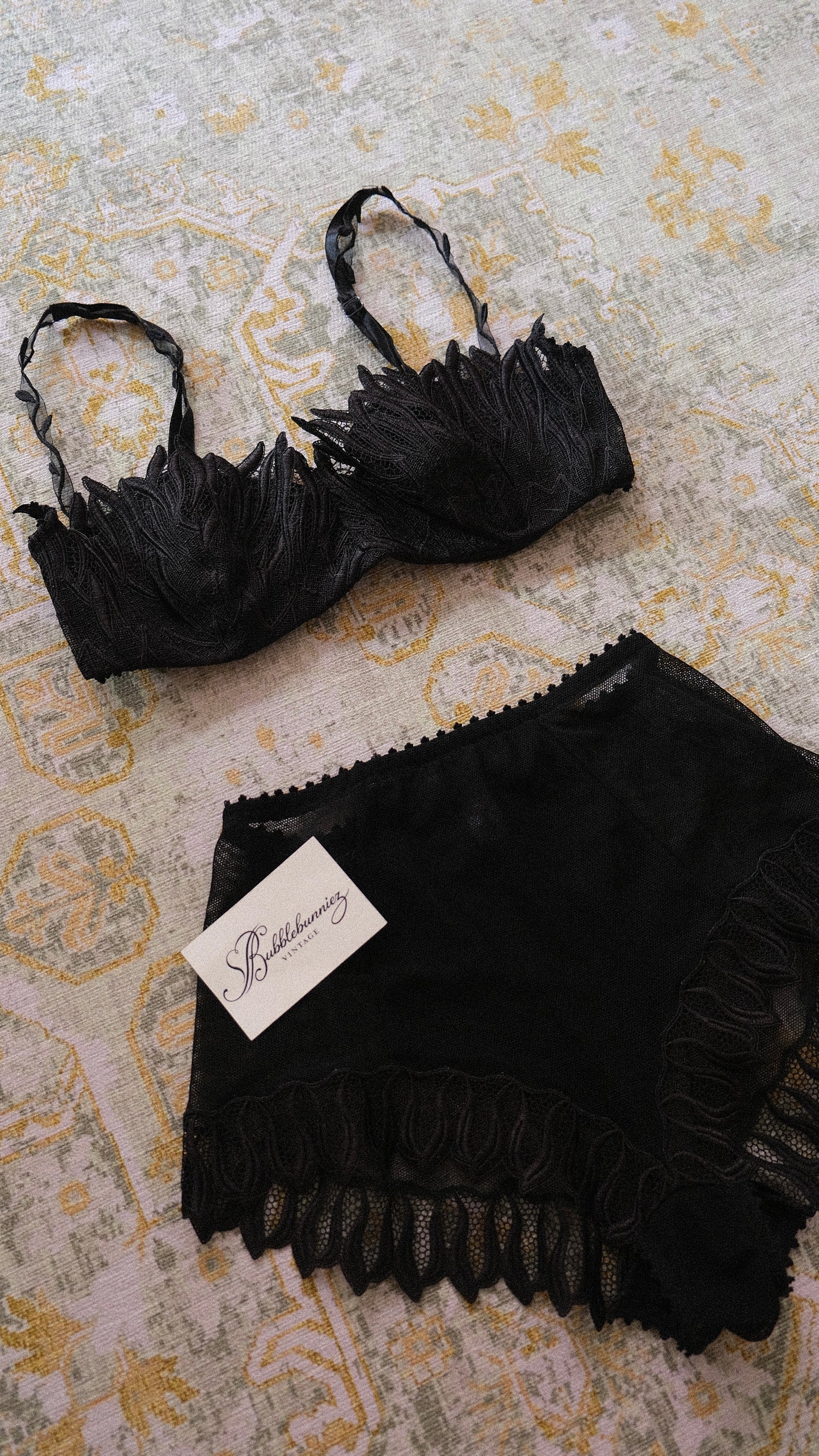 Vintage French swan lingerie set (36B/80B)