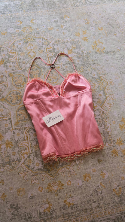 Just Cavalli pink bustier top (S-M)