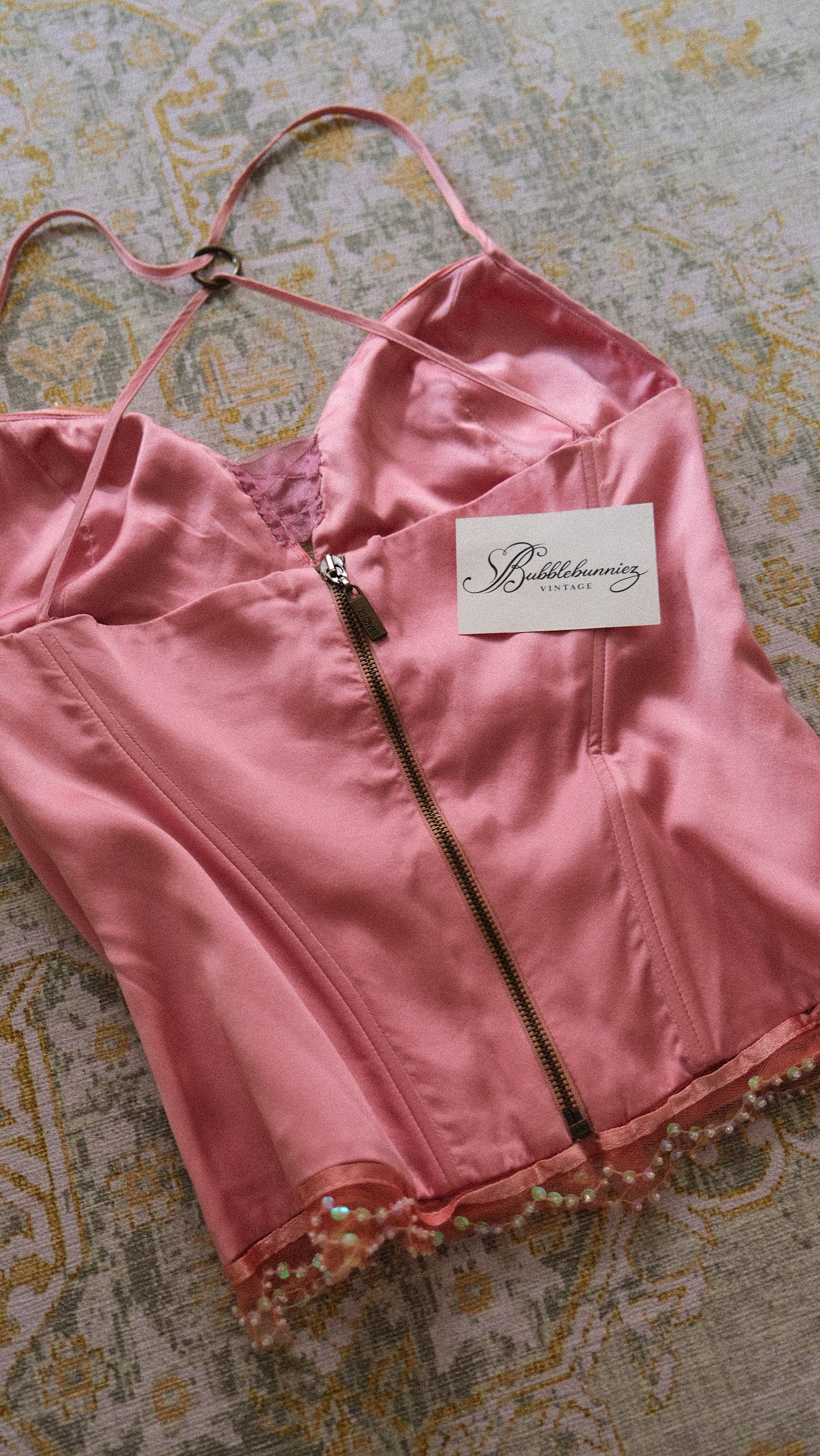 Just Cavalli pink bustier top (S-M)