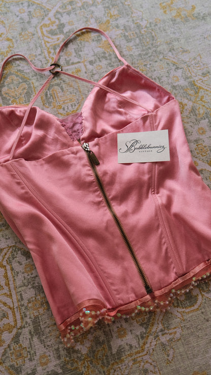 Just Cavalli pink bustier top (S-M)