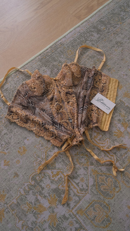 Vintage animal print corset (24B/75B)