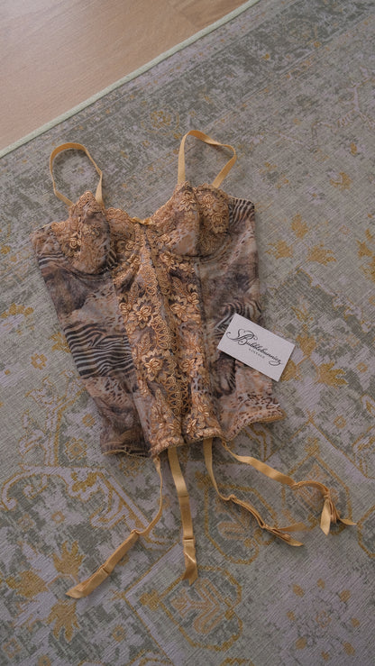Vintage animal print corset (24B/75B)