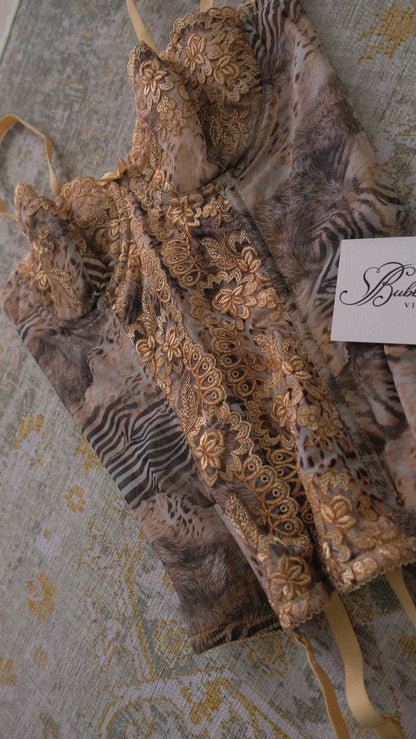 Vintage animal print corset (24B/75B)