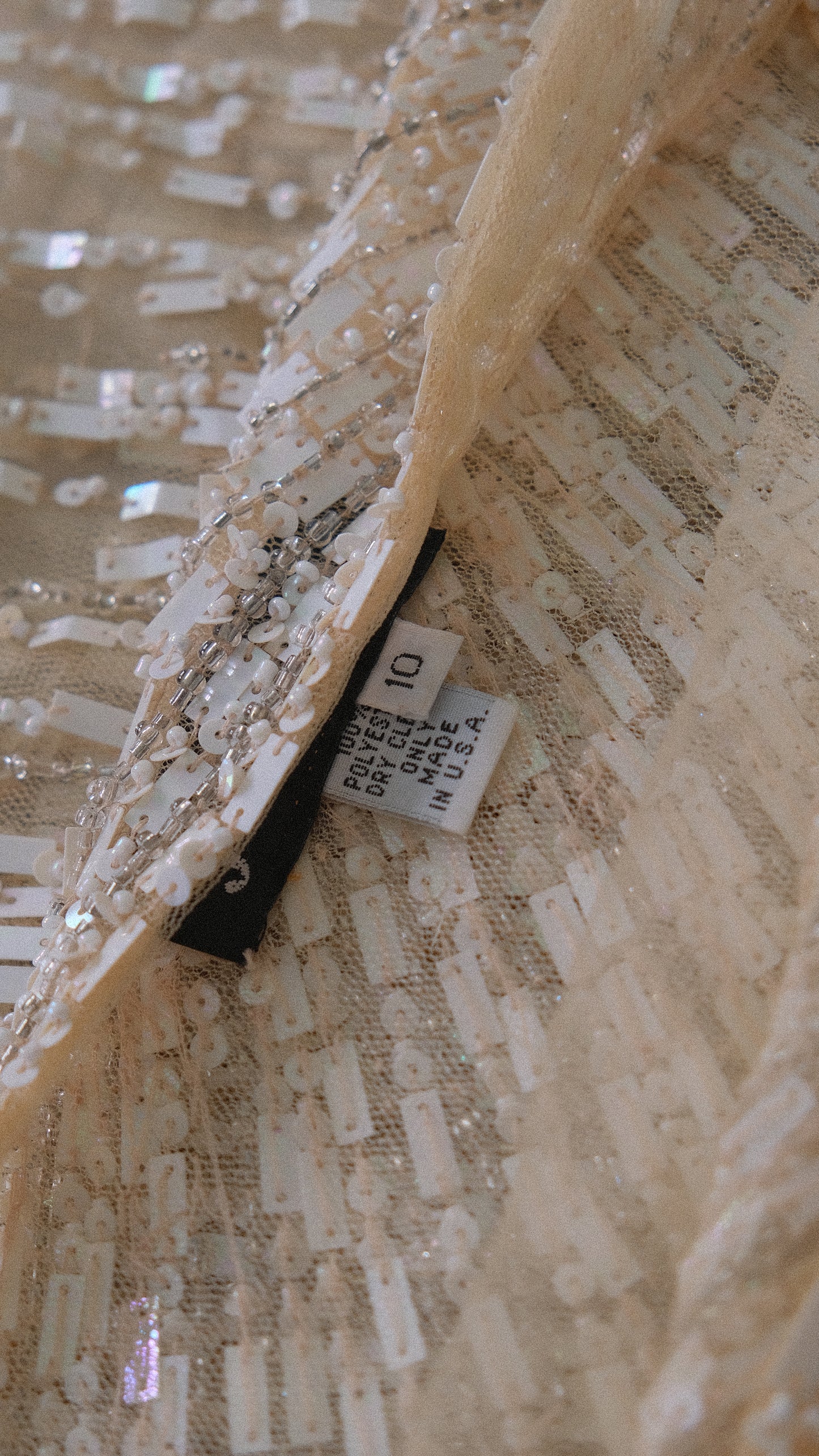 Rare ivory mesh sequin dress (M)