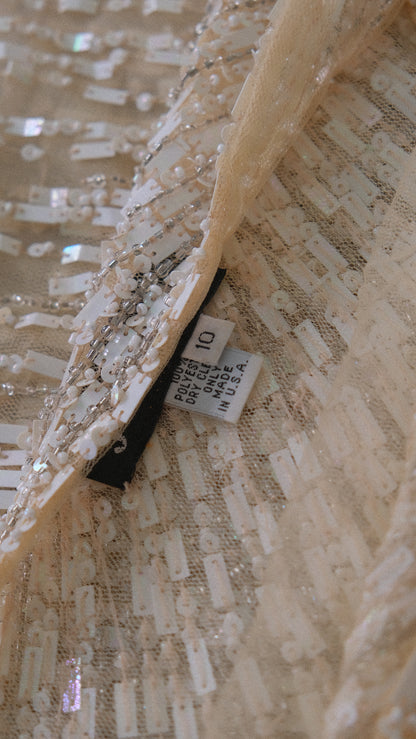 Rare ivory mesh sequin dress (M)