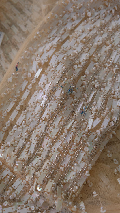Rare ivory mesh sequin dress (M)
