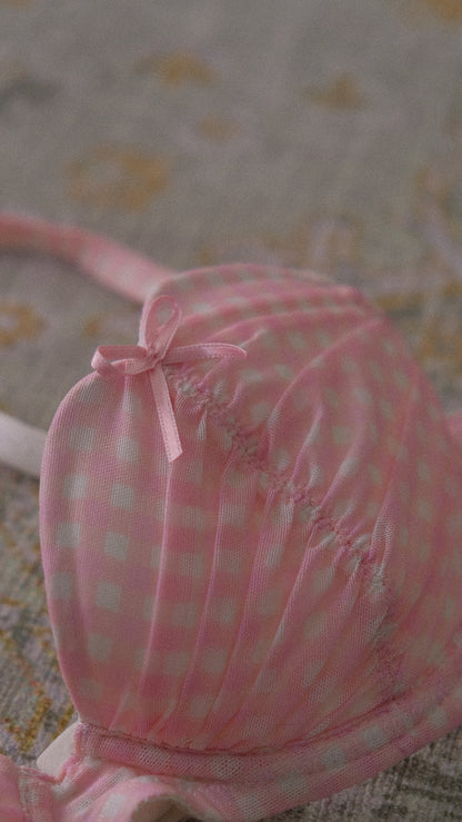 Chantal Thomass pink gingham bra (75A/34A)