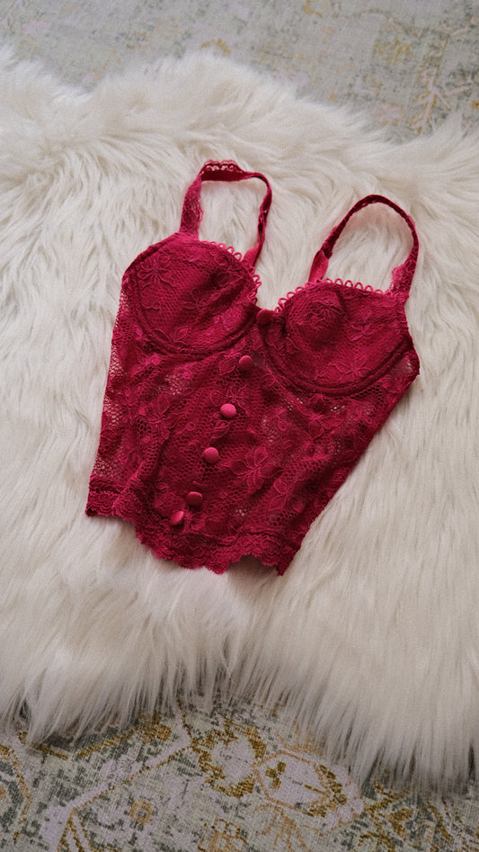 Hotpink Dentelle corset (70B/32B)