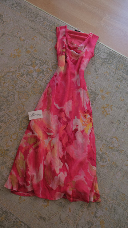 Hotpink floral summer dress (M)