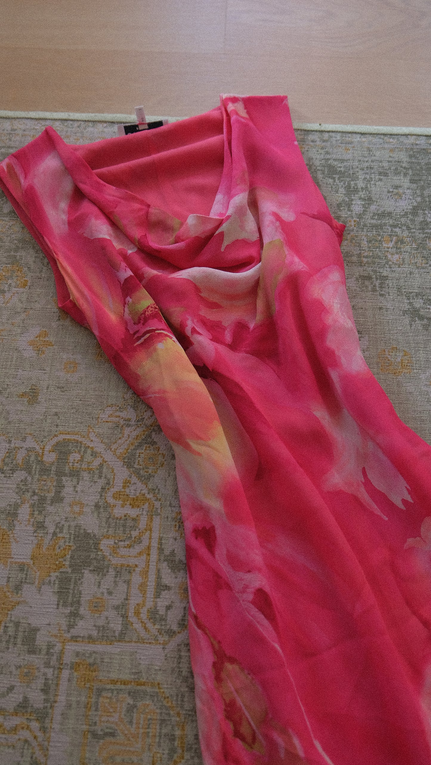 Hotpink floral summer dress (M)