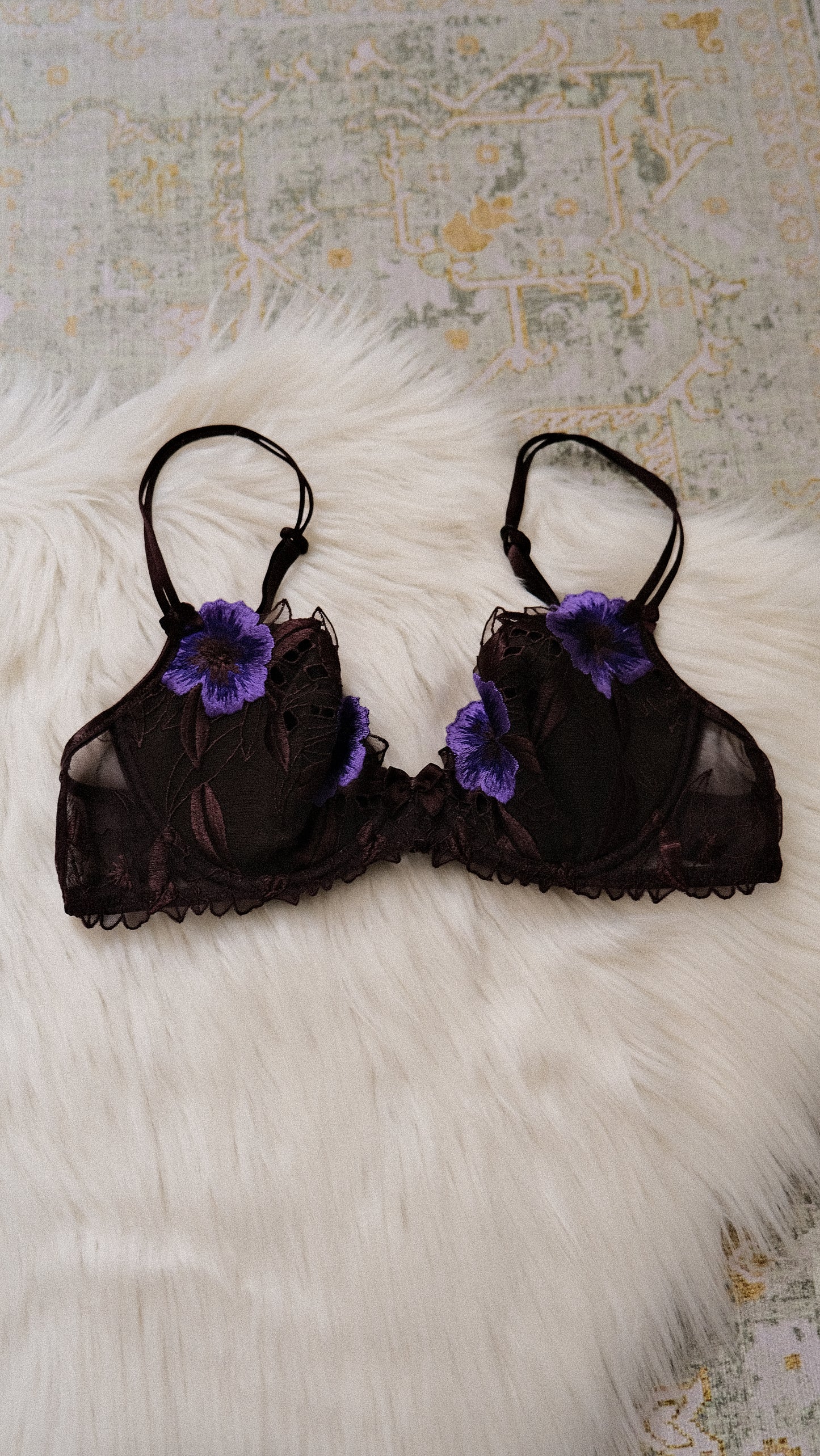 Vintage French Floral bra (75/34, B/C)