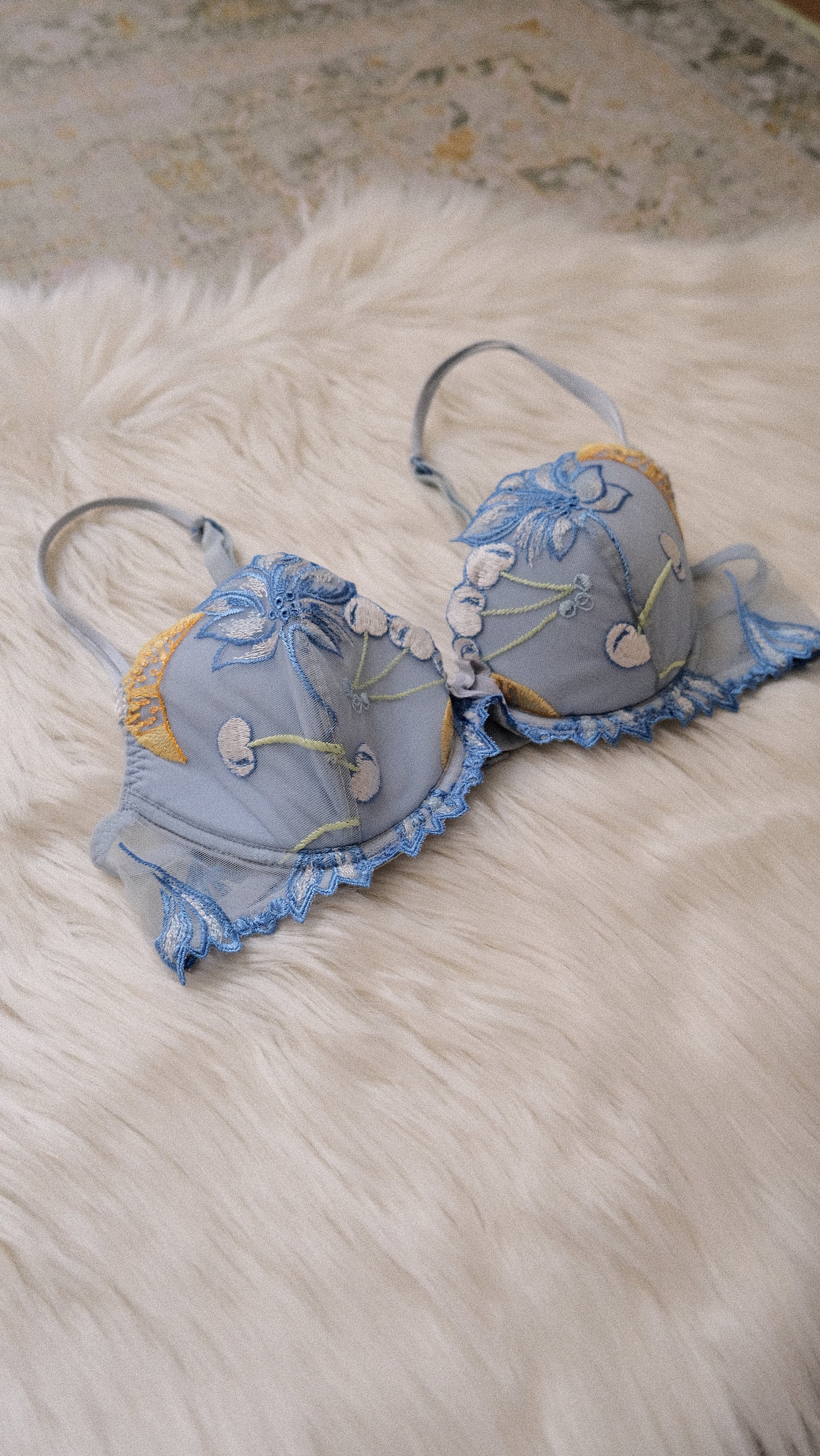 French babyblue Cherry bra (34C/75C)