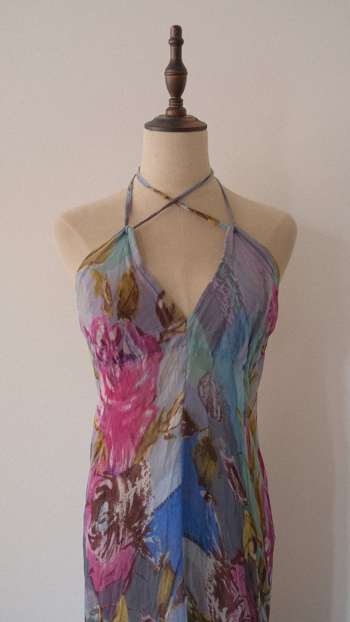 Vintage floral flowy summer dress (S-M)