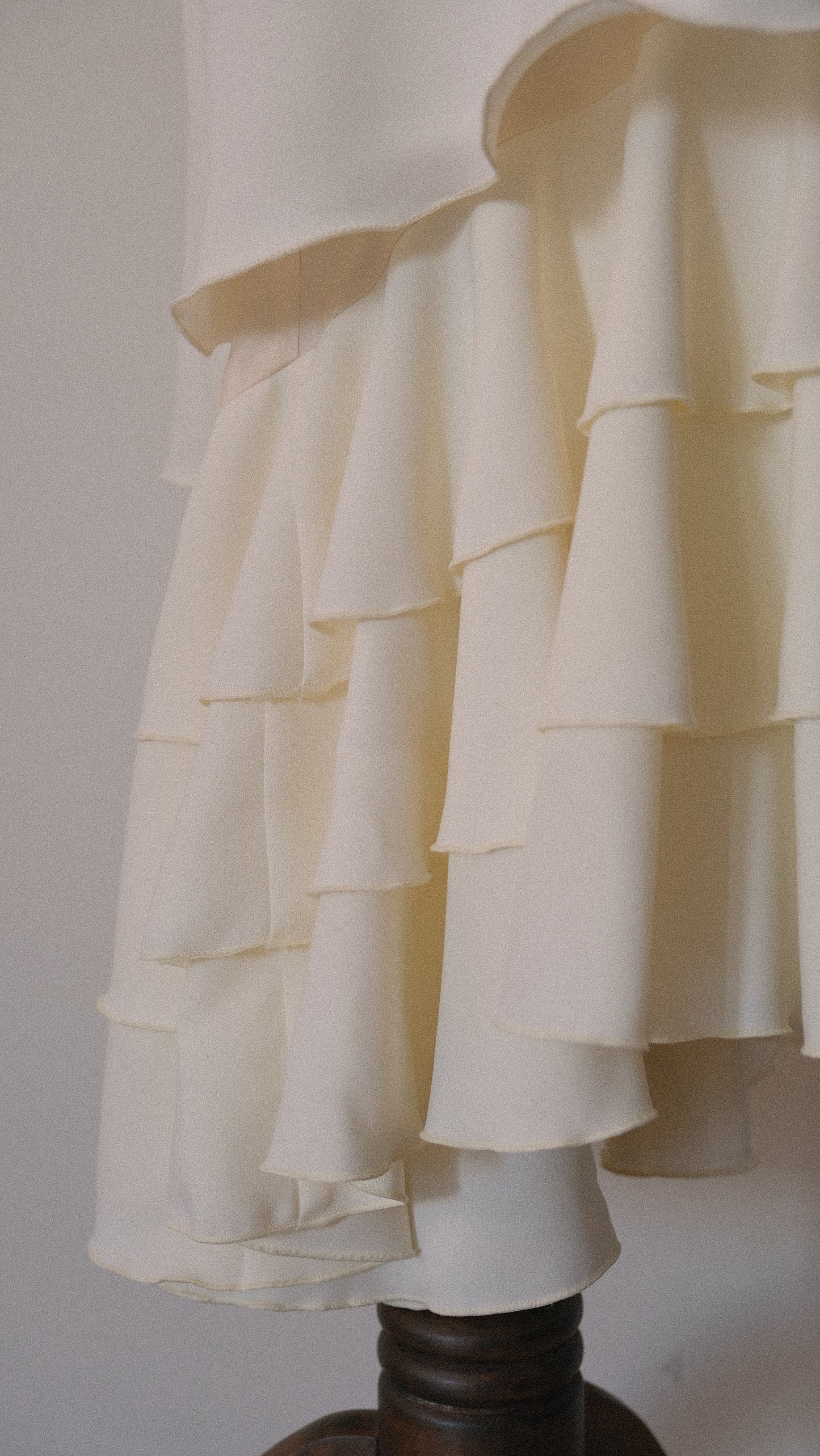 Ruffled floral bridal dress (S)