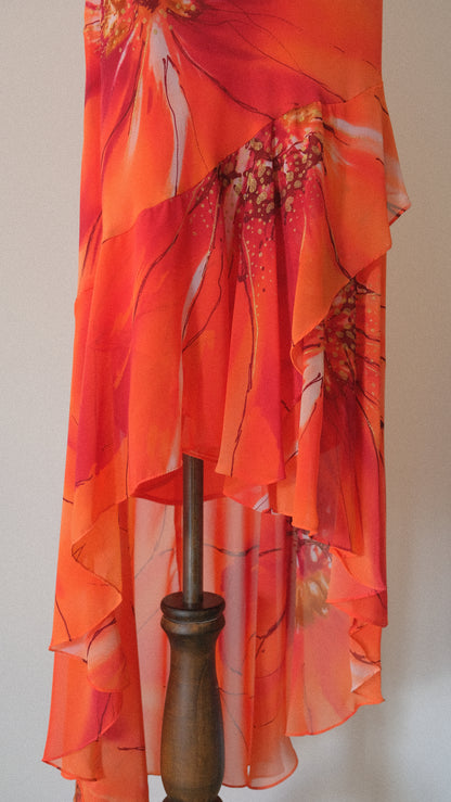 Vintage tropical floral dress (S-M)