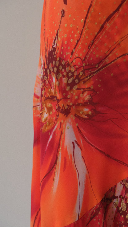 Vintage tropical floral dress (S-M)