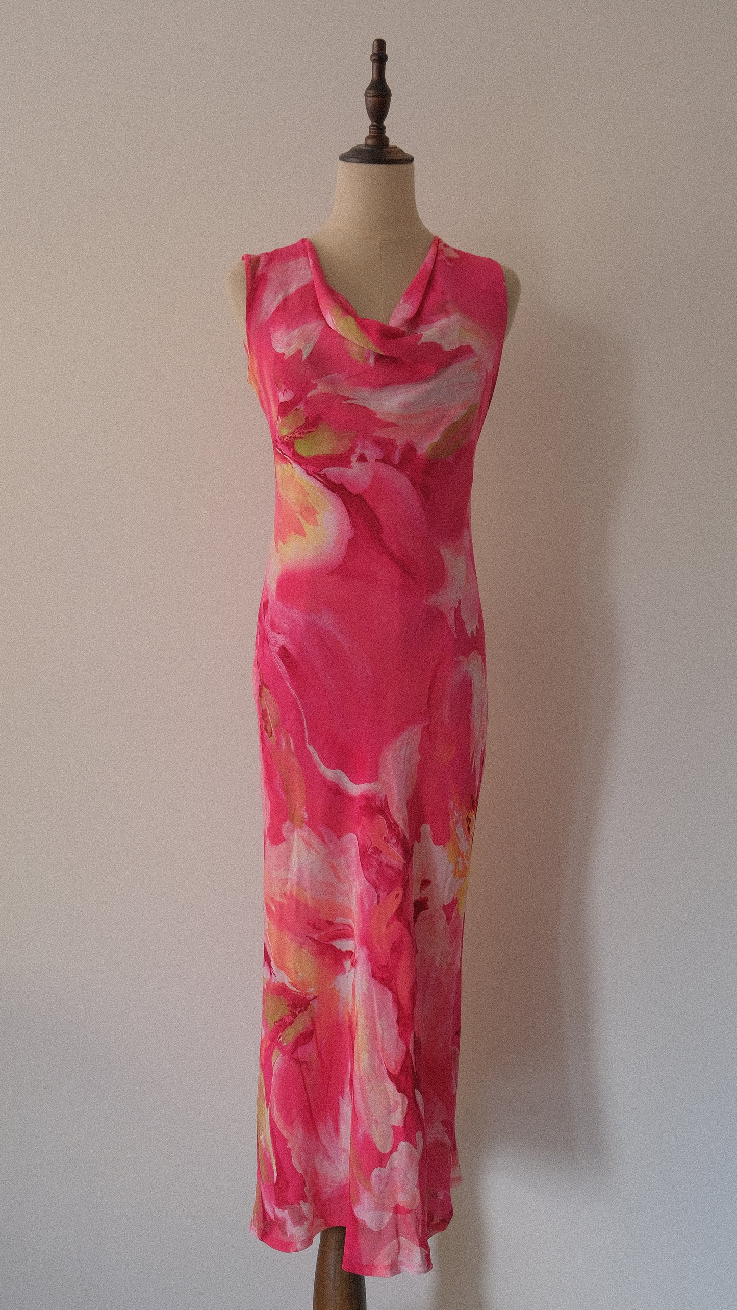 Hotpink floral summer dress (M)