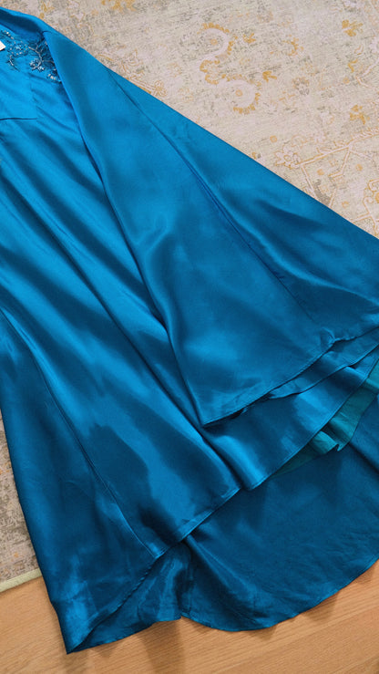 Vintage Niki Livas blue mermaid dress (M)