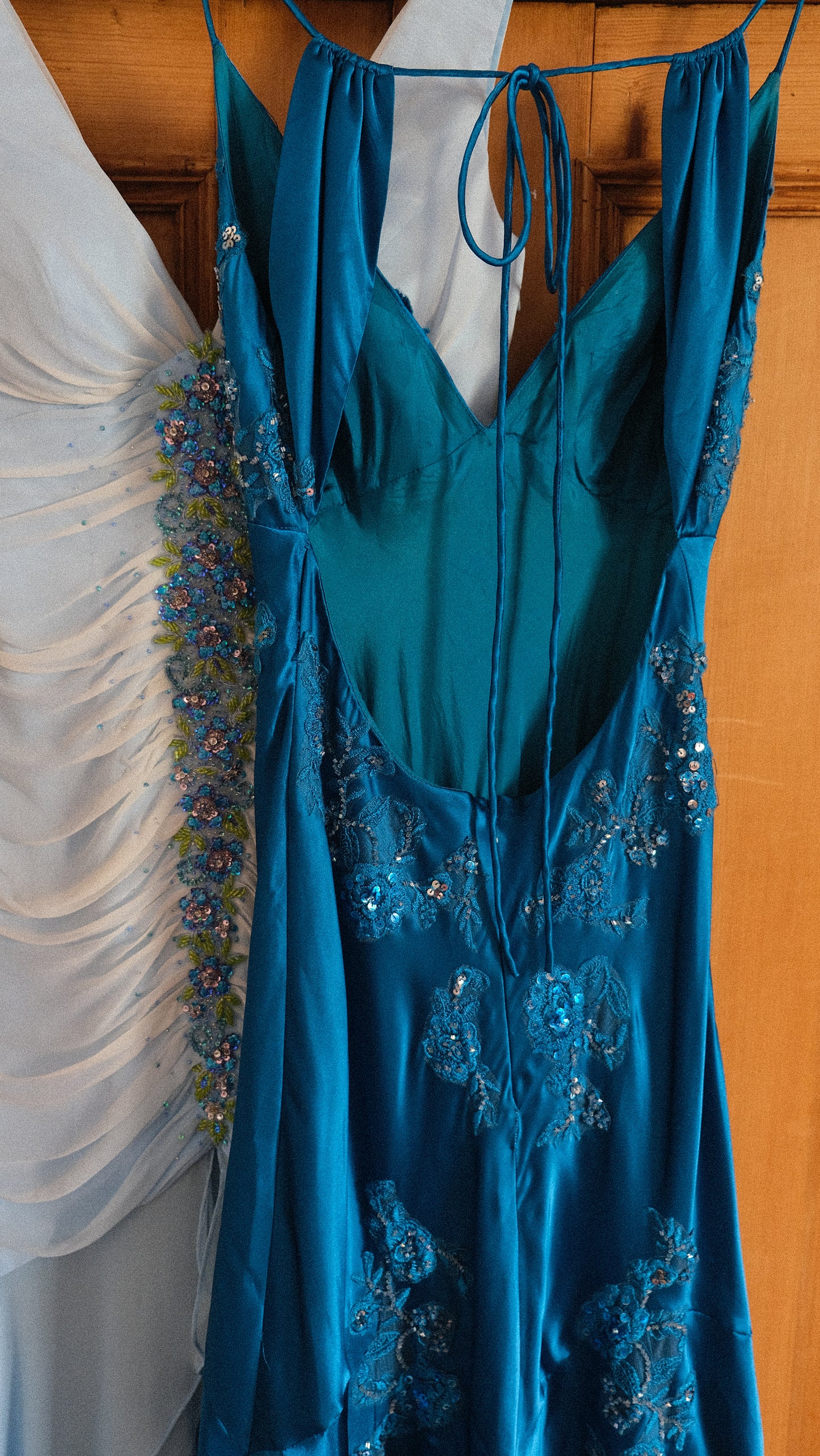 Vintage Niki Livas blue mermaid dress (M)