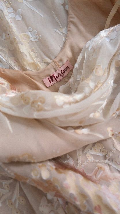 Vintage Monsoon ivory dress (M-L)